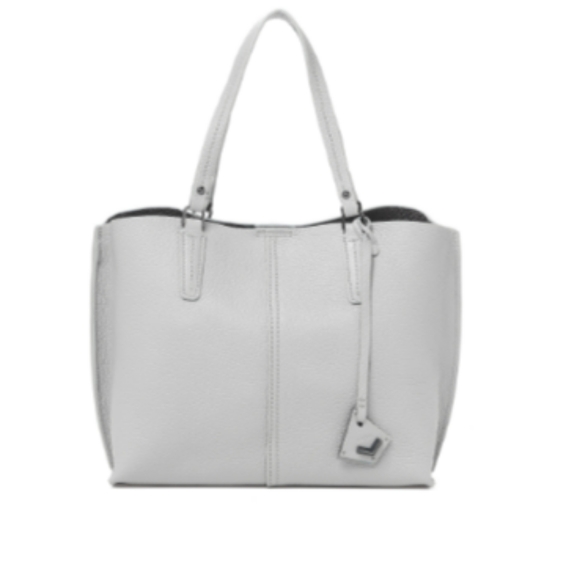 BOTKIER Gray Hudson Silver Grey Leather bite Size Tote Purse New + wristlet Gift